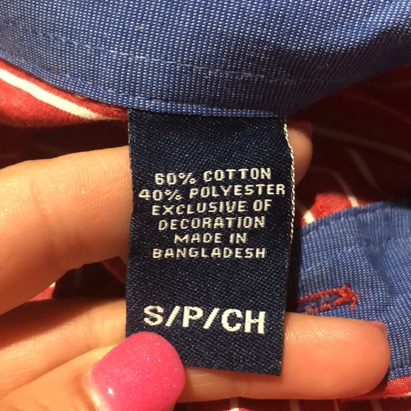 Chaps red stripe button down shirt size small - Picture 10 of 10